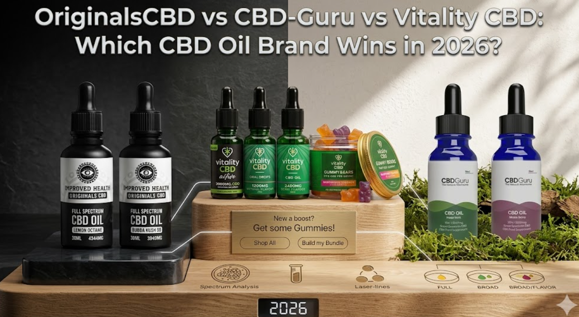 OriginalsCBD vs CBD-Guru vs Vitality CBD: Which CBD Oil Brand Wins in 2026?