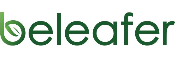 Beleafer logo in green text on a white background.