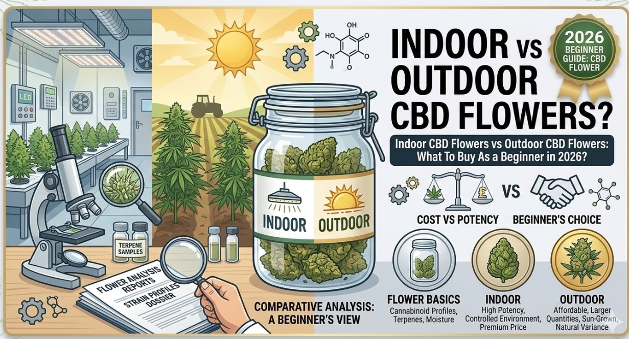 Indoor CBD Flowers vs Outdoor CBD Flowers: What To Buy As a Beginner in 2026?