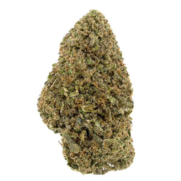 This is a full view of Critical Berries CBD Flower. A flavour-forward hybrid bred Hemp Bud with White Background On. 